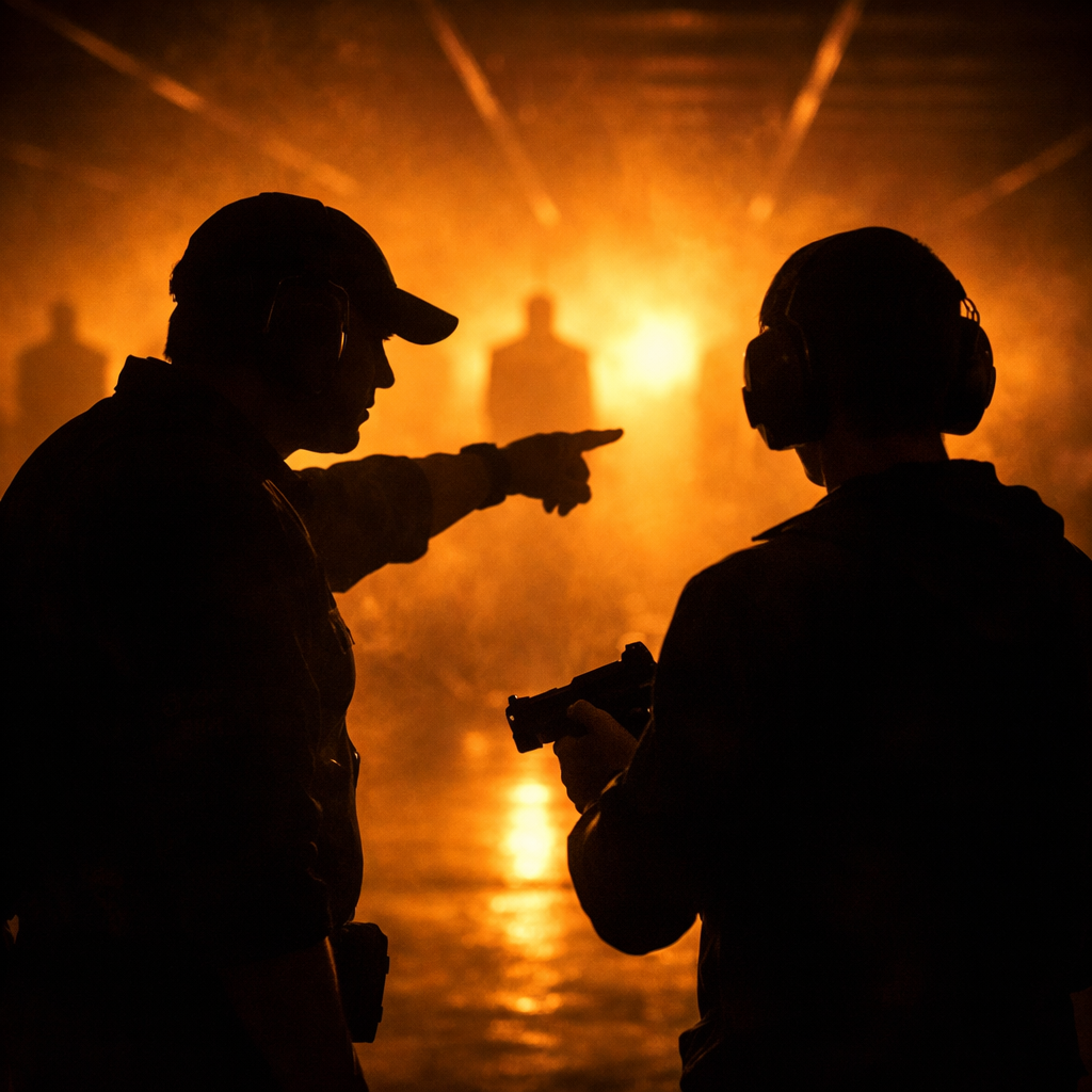 Instructor and student at range